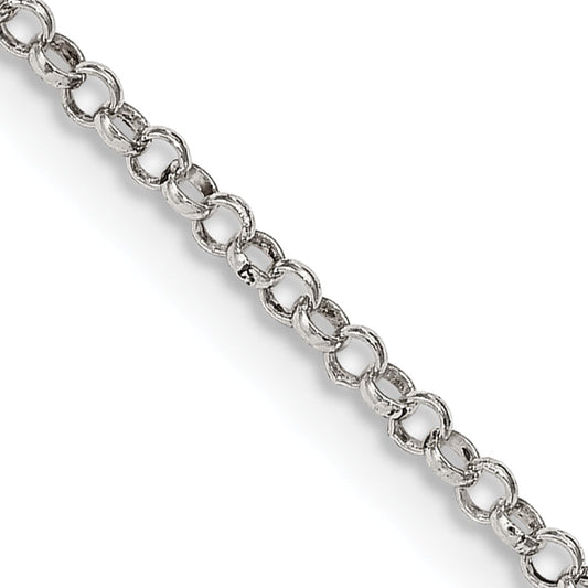 24 Inch Sterling Silver 2mm Rolo Chain Necklace