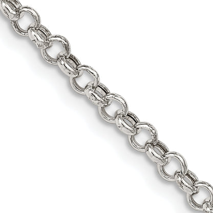 18 Inch Sterling Silver 3mm Semi-Solid Rolo Chain Necklace