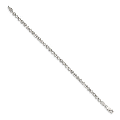 8 Inch Sterling Silver 4.25mm Semi-Solid Rolo Chain Bracelet