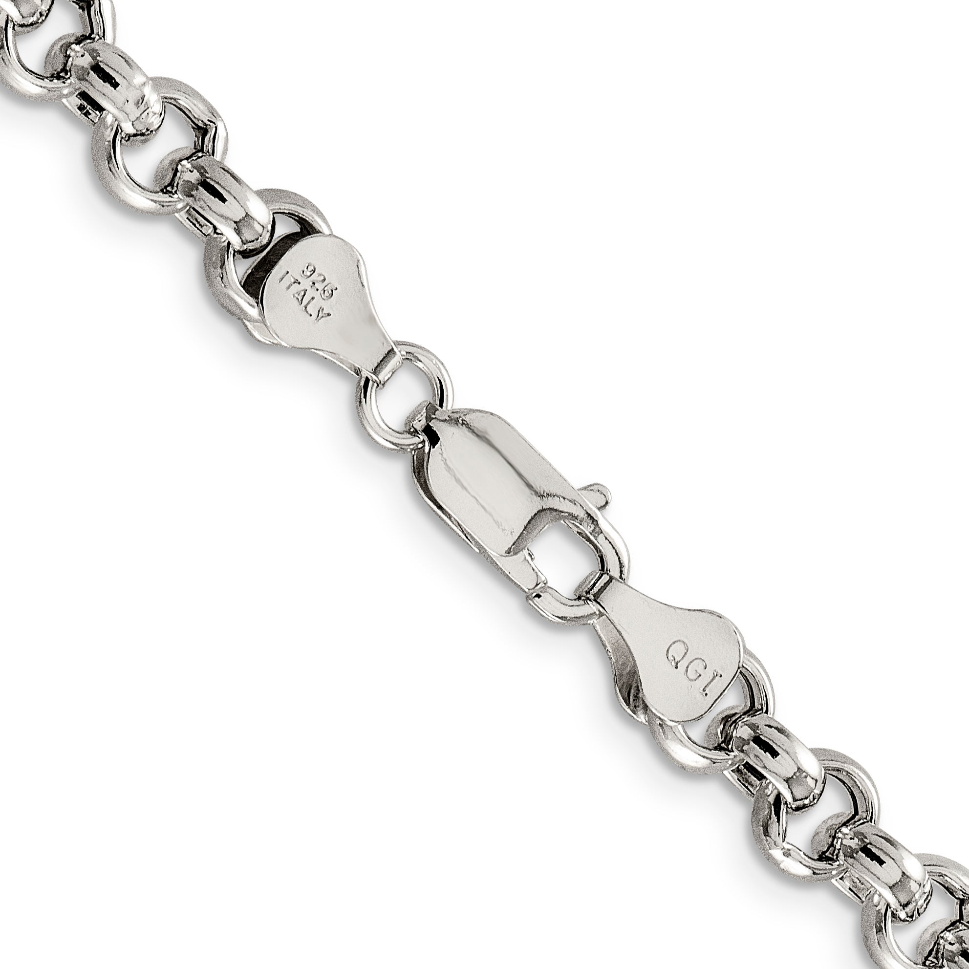 24 Inch Sterling Silver 6.5mm Semi-Solid Rolo Chain Necklace
