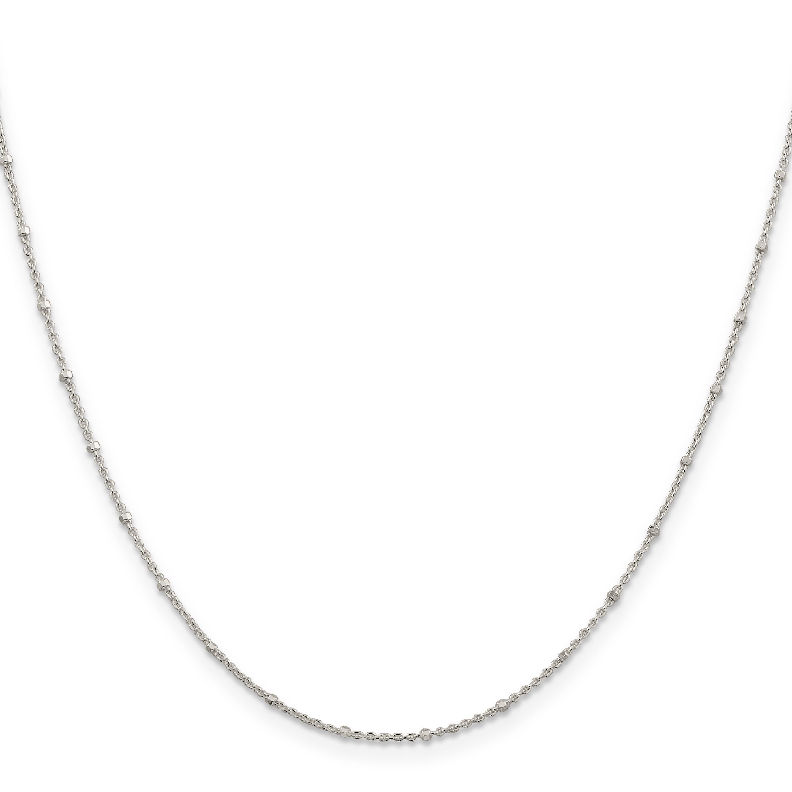22 Inch Sterling Silver 1.25mm Rolo With Beads Chain W/4In Ext.