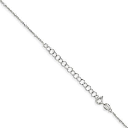 18 Inch Sterling Silver 1.25mm Rolo With Beads Chain W/2In Ext.