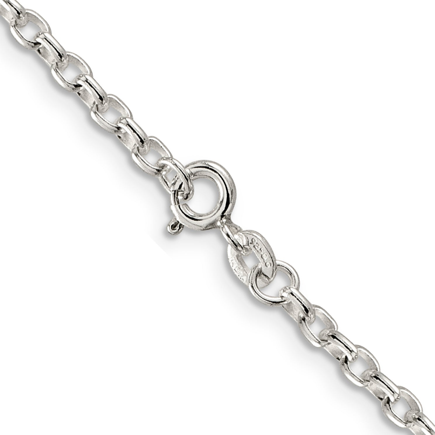 26 Inch Sterling Silver 2.75mm Oval Fancy Rolo Chain Necklace