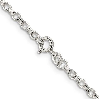 26 Inch Sterling Silver 2.75mm Oval Fancy Rolo Chain Necklace