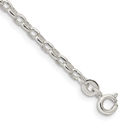 7 Inch Sterling Silver 2.75mm Oval Fancy Rolo Chain Bracelet