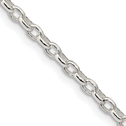 18 Inch Sterling Silver 2.75mm Oval Fancy Rolo Chain Necklace