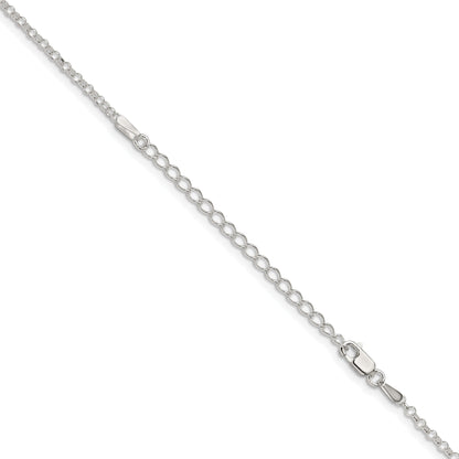 18 Inch Sterling Silver 2mm Rolo Chain W/2In Ext.