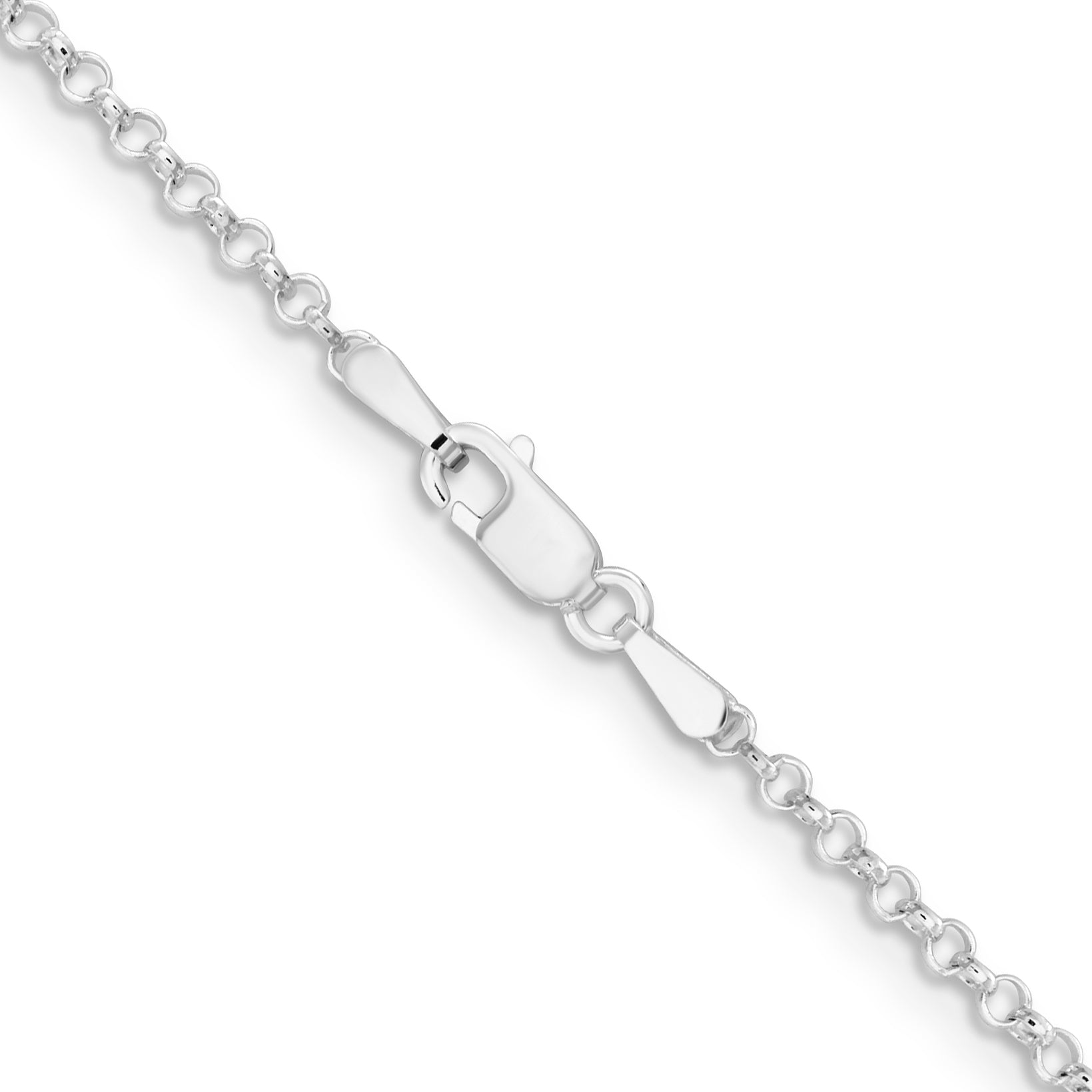 30 Inch Sterling Silver Rhodium-Plated 2mm Rolo Chain Necklace