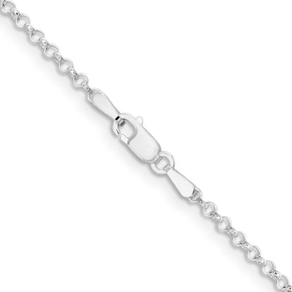 18 Inch Sterling Silver Rhodium-Plated 2mm Rolo Chain Necklace
