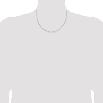 18 Inch Sterling Silver Rhodium-Plated 2mm Rolo Chain Necklace