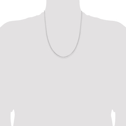 22 Inch Sterling Silver Rhodium-Plated 2mm Rolo Chain Necklace