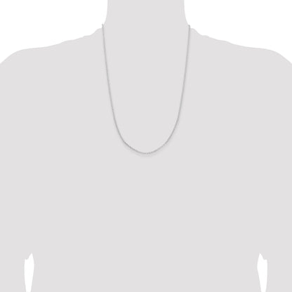 24 Inch Sterling Silver Rhodium-Plated 2mm Rolo Chain Necklace