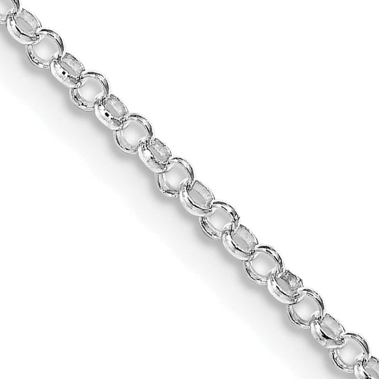 20 Inch Sterling Silver Rhodium-Plated 2mm Rolo Chain Necklace