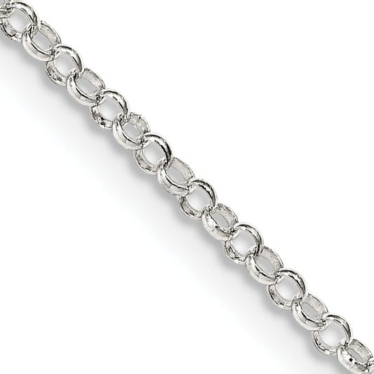 18 Inch Sterling Silver 2mm Rolo Chain W/2In Ext.