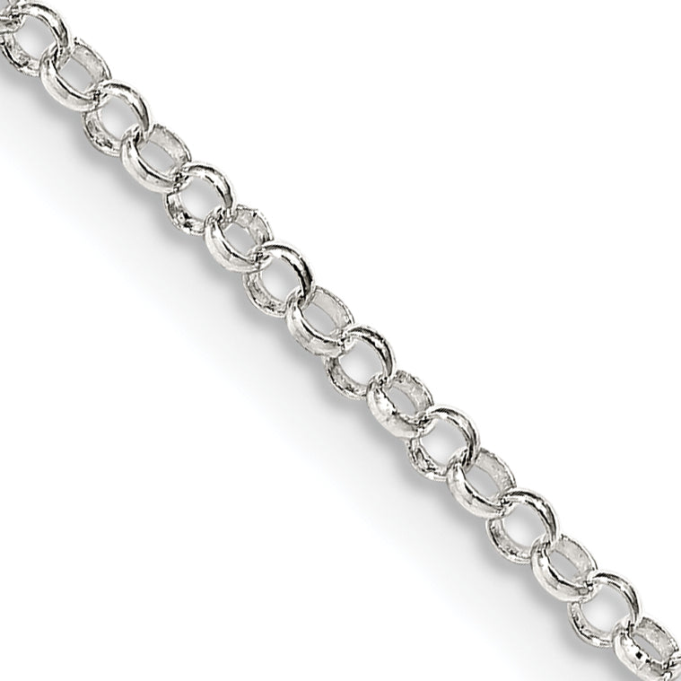 20 Inch Sterling Silver 2mm Rolo Chain Necklace