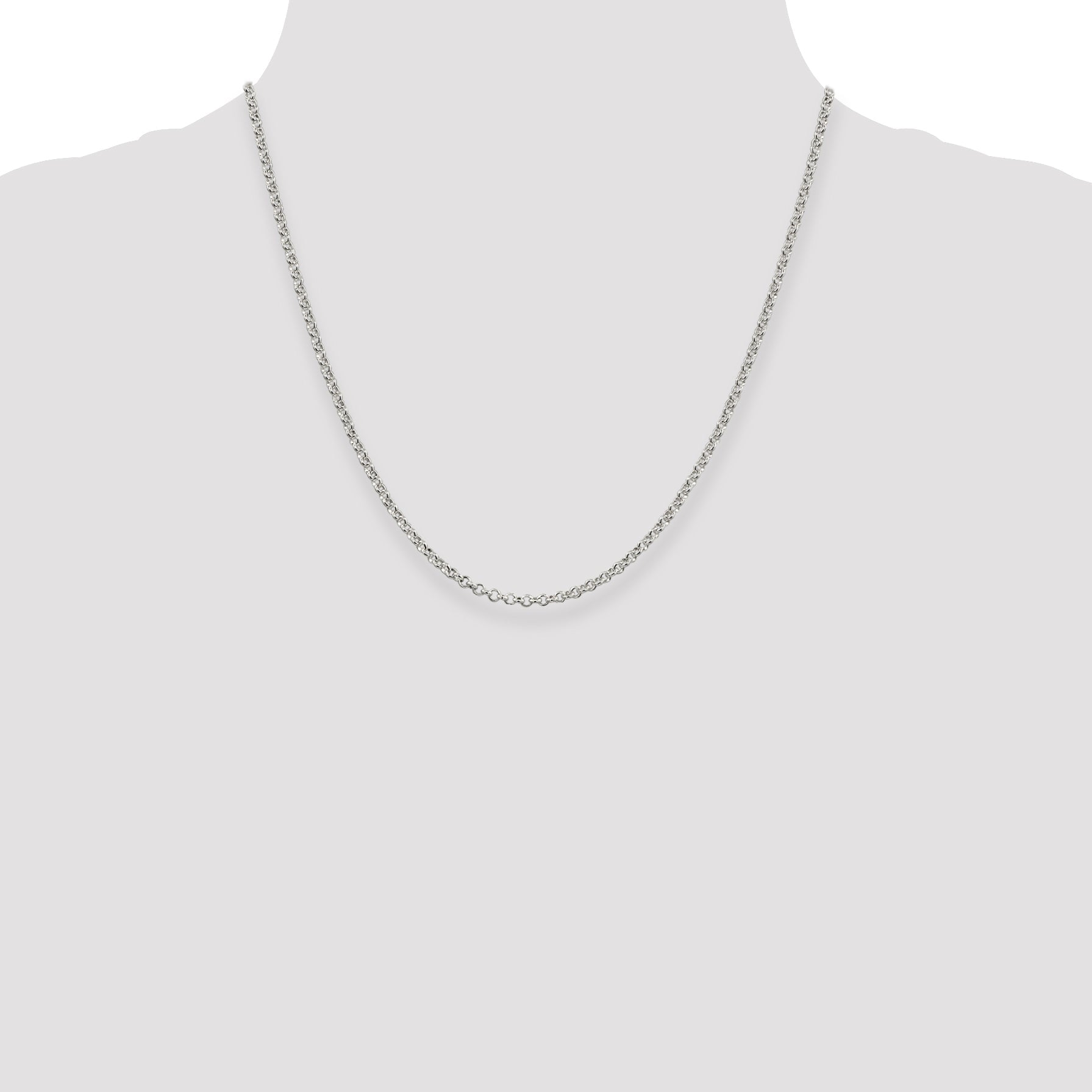 20 Inch Sterling Silver 2.8mm Rolo Chain Necklace
