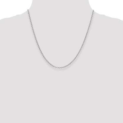 20 Inch Sterling Silver 2.8mm Rolo Chain Necklace