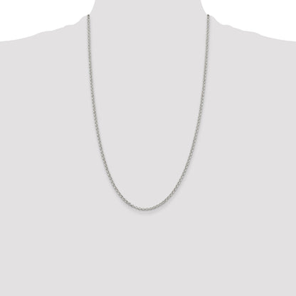 26 Inch Sterling Silver 2.8mm Rolo Chain Necklace