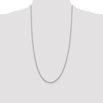 28 Inch Sterling Silver 2.8mm Rolo Chain Necklace