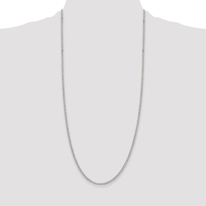 30 Inch Sterling Silver 2.8mm Rolo Chain Necklace