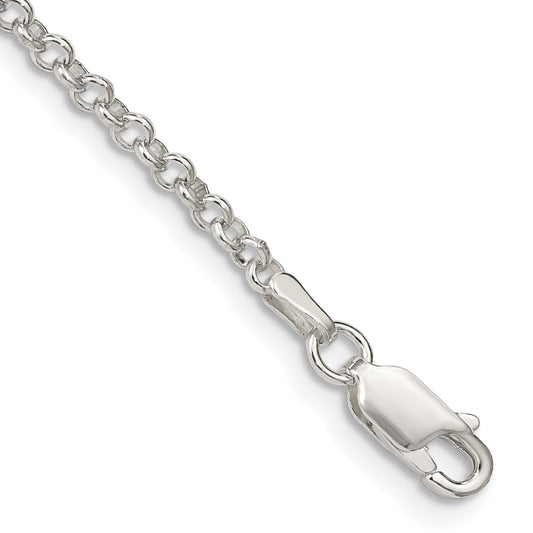 9 Inch Sterling Silver 2.8mm Rolo Chain Anklet