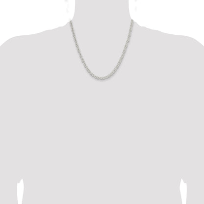 20 Inch Sterling Silver 4.75mm Rounded Byzantine Chain Necklace