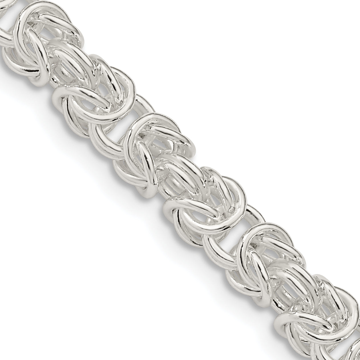 18 Inch Sterling Silver 5.5mm Rounded Byzantine Chain Necklace