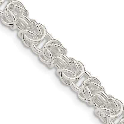 20 Inch Sterling Silver 5.5mm Rounded Byzantine Chain Necklace