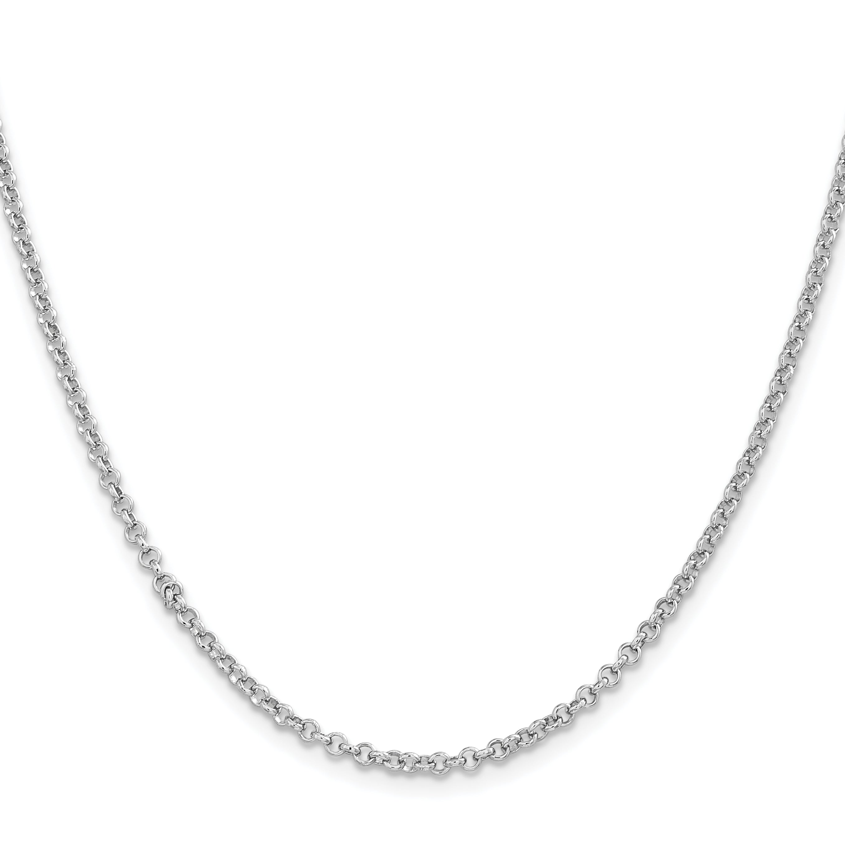 22 Inch Sterling Silver Rhodium-Plated 2.8mm Rolo Chain Necklace