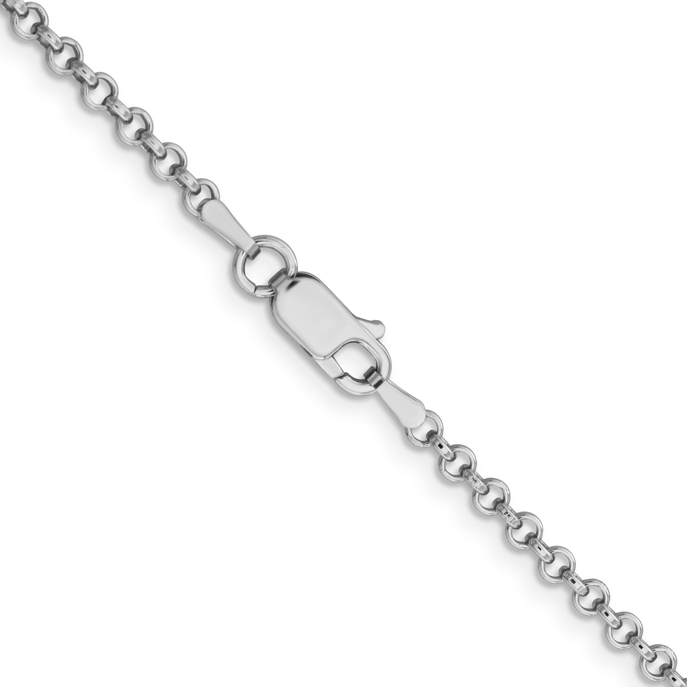 24 Inch Sterling Silver Rhodium-Plated 2.8mm Rolo Chain Necklace