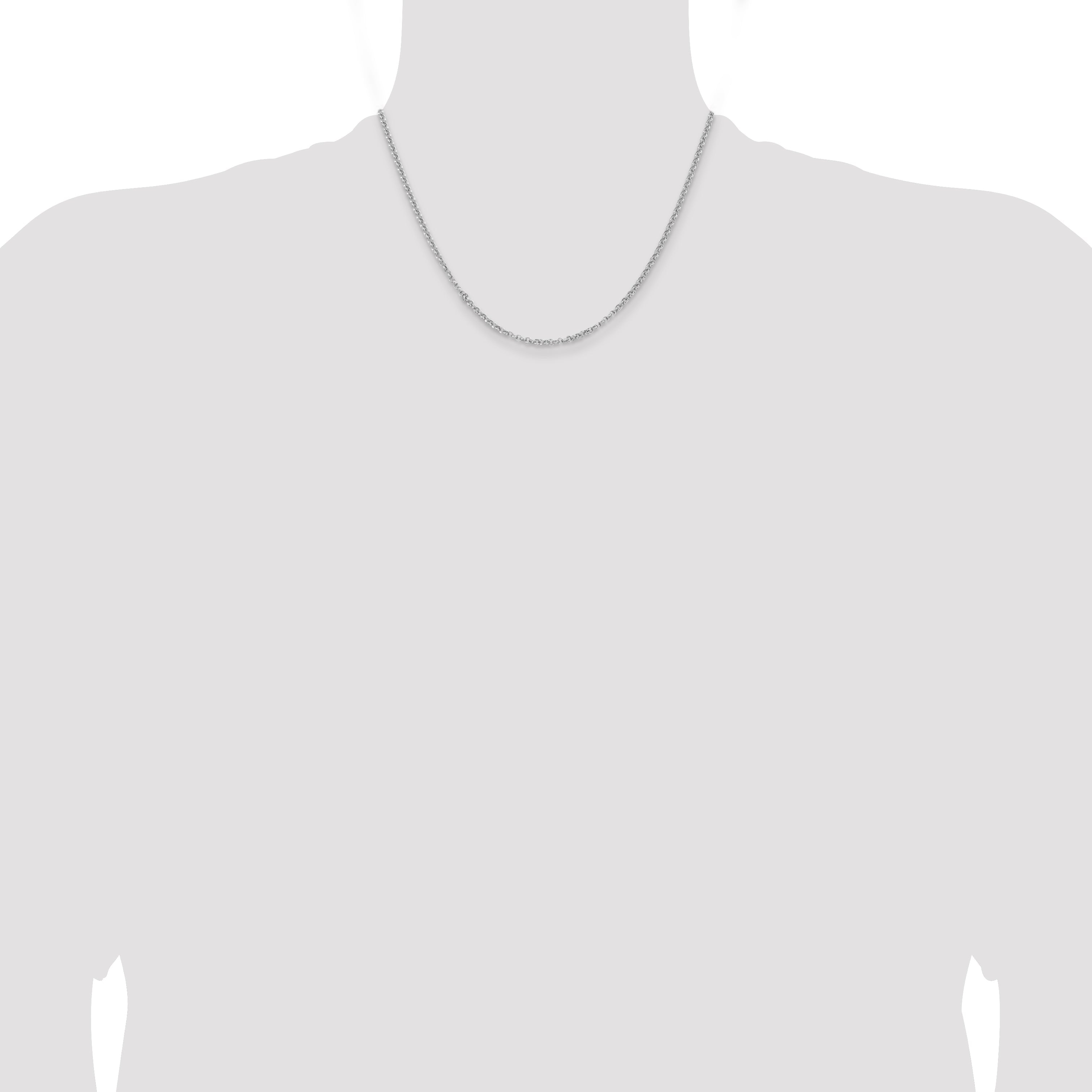 18 Inch Sterling Silver Rhodium-Plated 2.8mm Rolo Chain Necklace