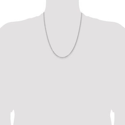 22 Inch Sterling Silver Rhodium-Plated 2.8mm Rolo Chain Necklace