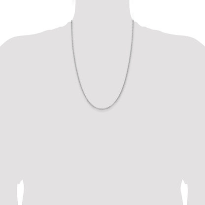 24 Inch Sterling Silver Rhodium-Plated 2.8mm Rolo Chain Necklace