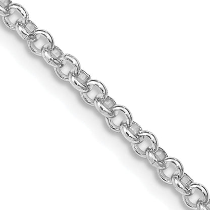 16 Inch Sterling Silver Rhodium-Plated 2.8mm Rolo Chain Necklace