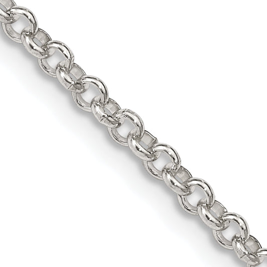 36 Inch Sterling Silver 2.5mm Rolo Chain Necklace