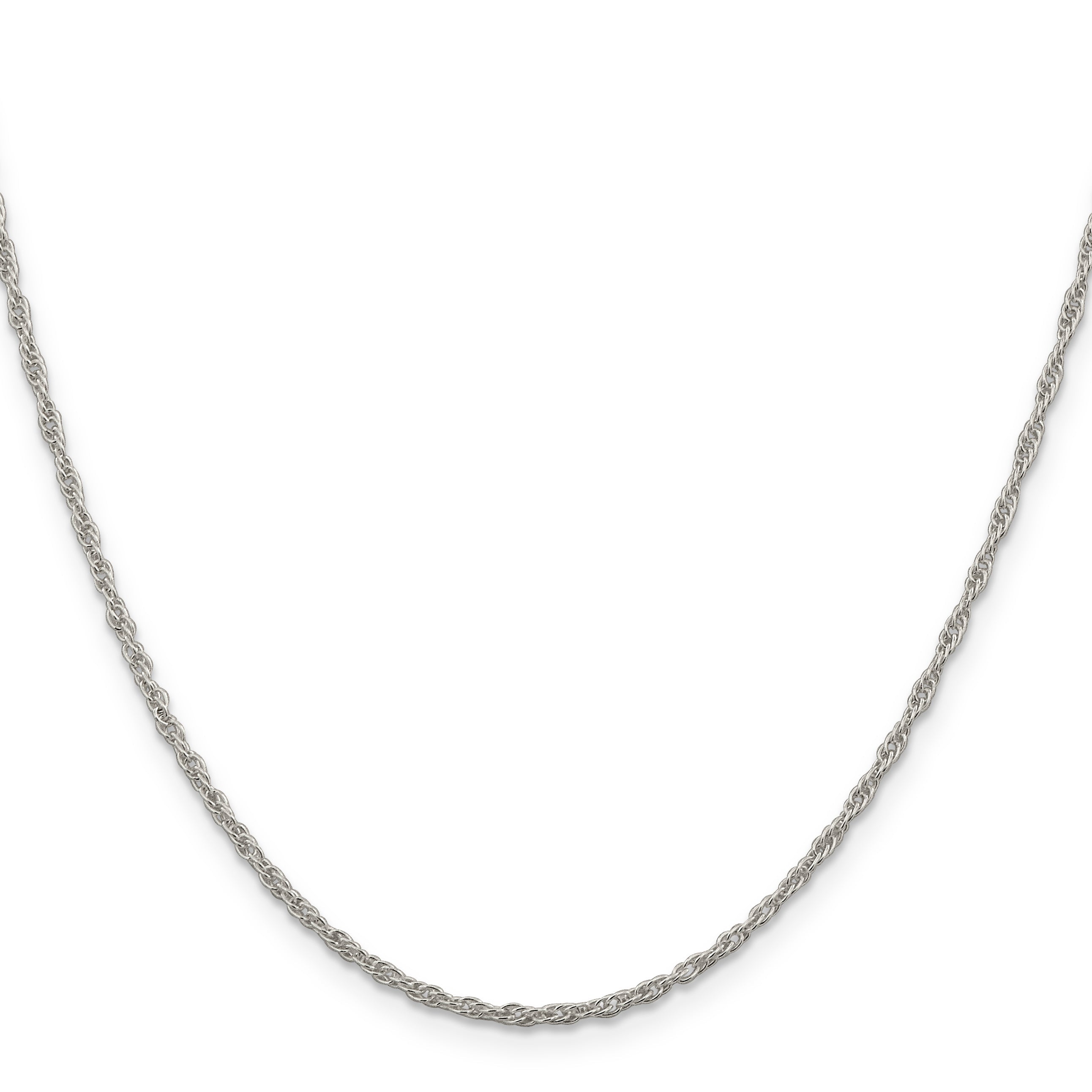18 Inch Sterling Silver 1.95mm Loose Rope Chain W/2In Ext.