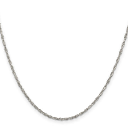 18 Inch Sterling Silver 1.95mm Loose Rope Chain W/2In Ext.