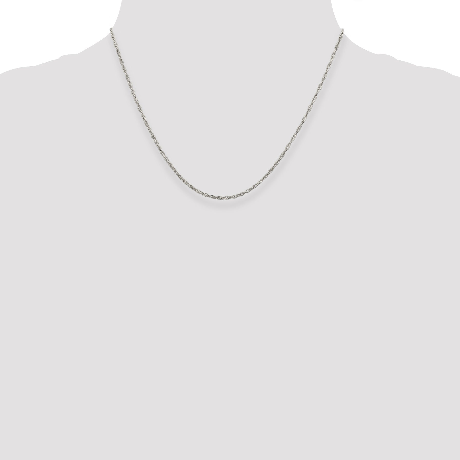 18 Inch Sterling Silver 1.95mm Loose Rope Chain W/2In Ext.