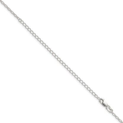 22 Inch Sterling Silver 1.6mm Oval Fancy Rolo Chain W/4In Ext.