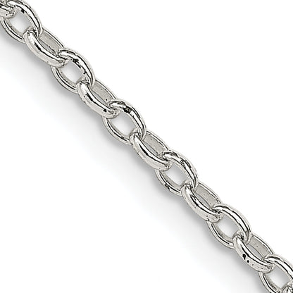24 Inch Sterling Silver 1.6mm Oval Fancy Rolo Chain Necklace