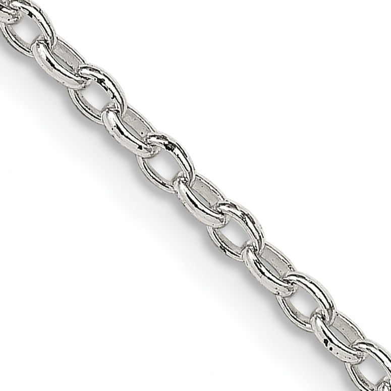30 Inch Sterling Silver 1.6mm Oval Fancy Rolo Chain Necklace