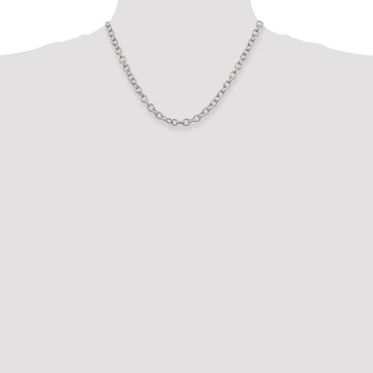 18 Inch Sterling Silver 6.25mm Fancy Patterned Rolo Chain Necklace