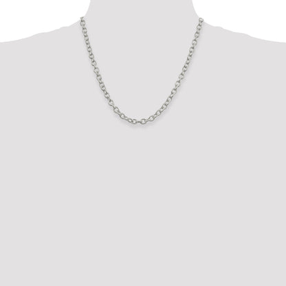 20 Inch Sterling Silver 6.25mm Fancy Patterned Rolo Chain Necklace