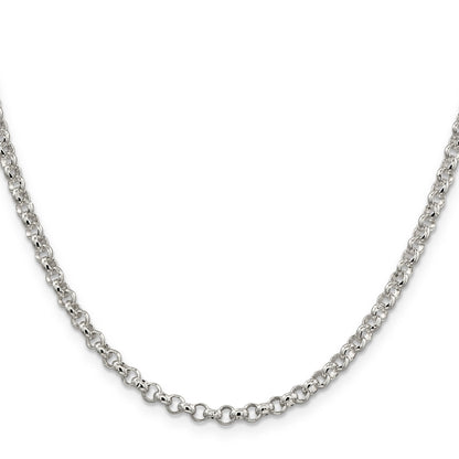 18 Inch Sterling Silver 4mm Rolo Chain Necklace