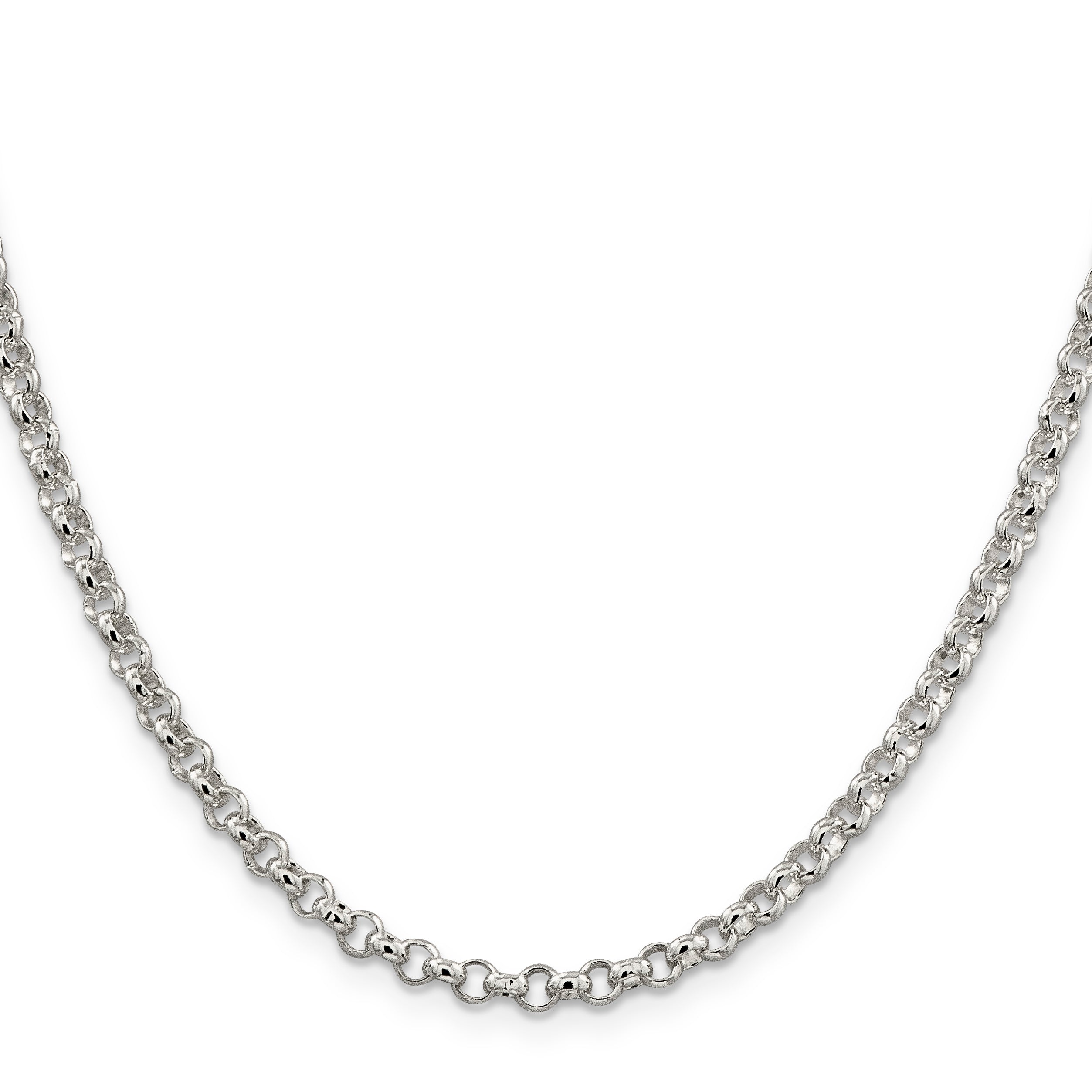 36 Inch Sterling Silver 4mm Rolo Chain Necklace