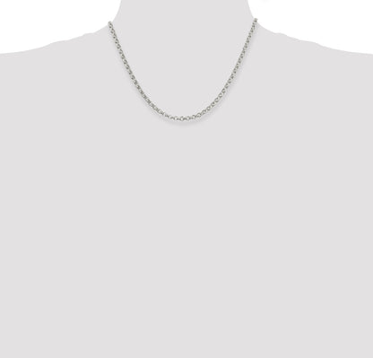 18 Inch Sterling Silver 4mm Rolo Chain Necklace