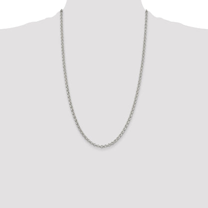 26 Inch Sterling Silver 4mm Rolo Chain Necklace