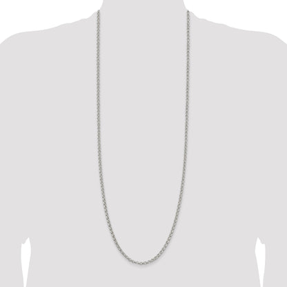 36 Inch Sterling Silver 4mm Rolo Chain Necklace