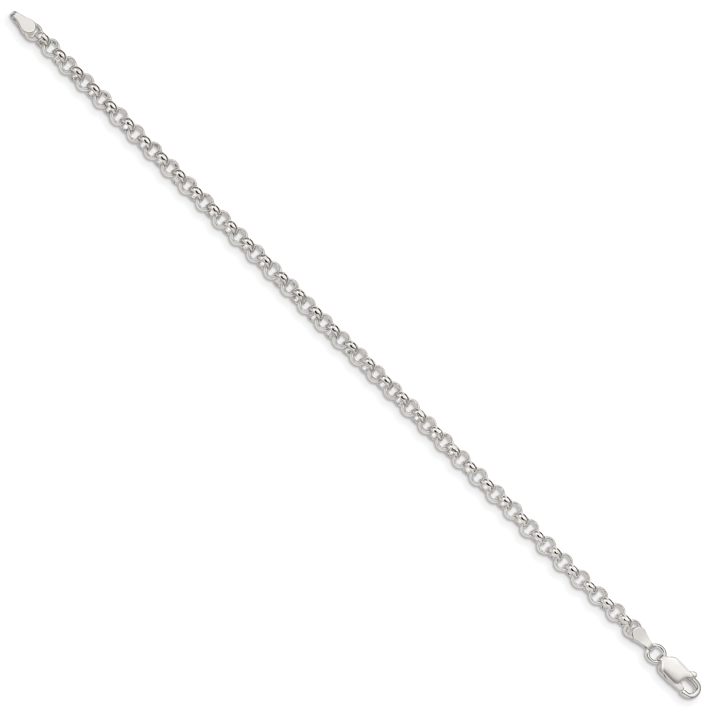 7 Inch Sterling Silver 4mm Rolo Chain Bracelet