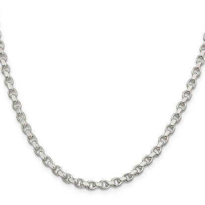 30 Inch Sterling Silver 4mm Diamond-Cut Rolo Chain Necklace